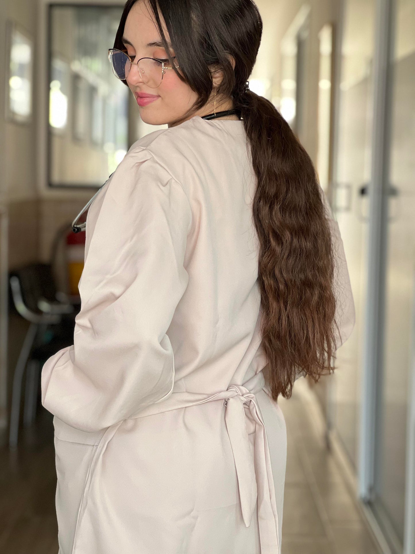 Tenue médicale pour femme - Beige (Modèle moyenne)