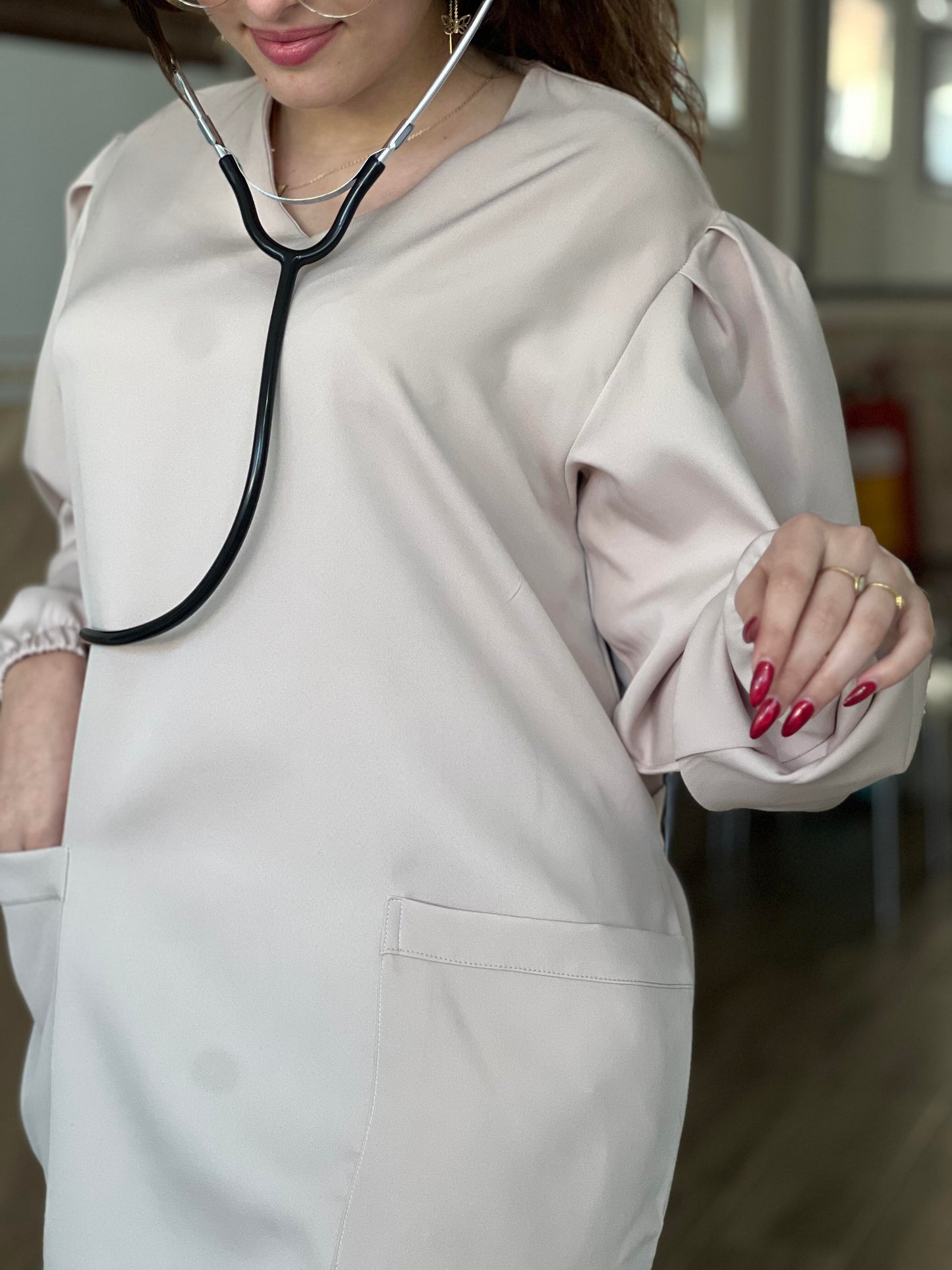 TENUE MEDICALE  LONGUE BEIGE - COLLECTION SERENA