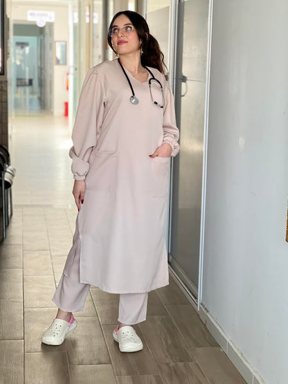 TENUE MEDICALE  LONGUE BEIGE - COLLECTION SERENA