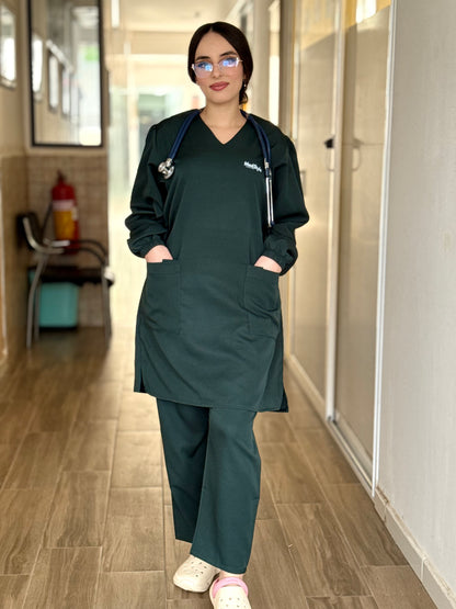 TENUE MEDICALE  MOYENNE VERT BOUTEILLE - COLLECTION SERENA