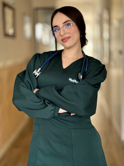 TENUE MEDICALE  MOYENNE VERT BOUTEILLE - COLLECTION SERENA