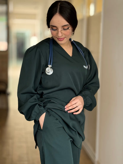 TENUE MEDICALE  MOYENNE VERT BOUTEILLE - COLLECTION SERENA