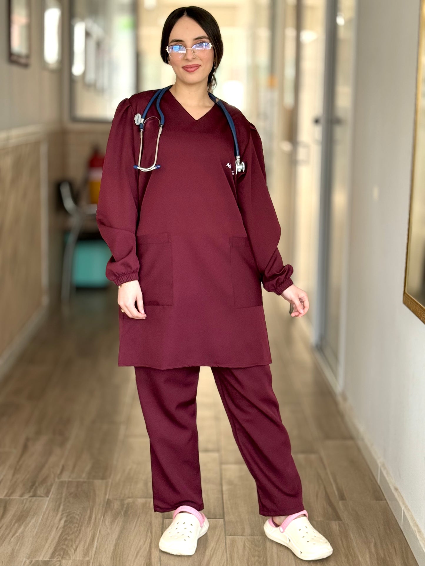 TENUE MEDICALE  MOYENNE GRENAT - COLLECTION SERENA