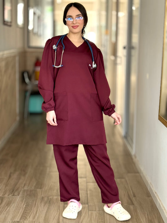 TENUE MEDICALE  MOYENNE GRENAT - COLLECTION SERENA