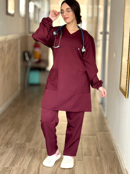 TENUE MEDICALE  MOYENNE GRENAT - COLLECTION SERENA