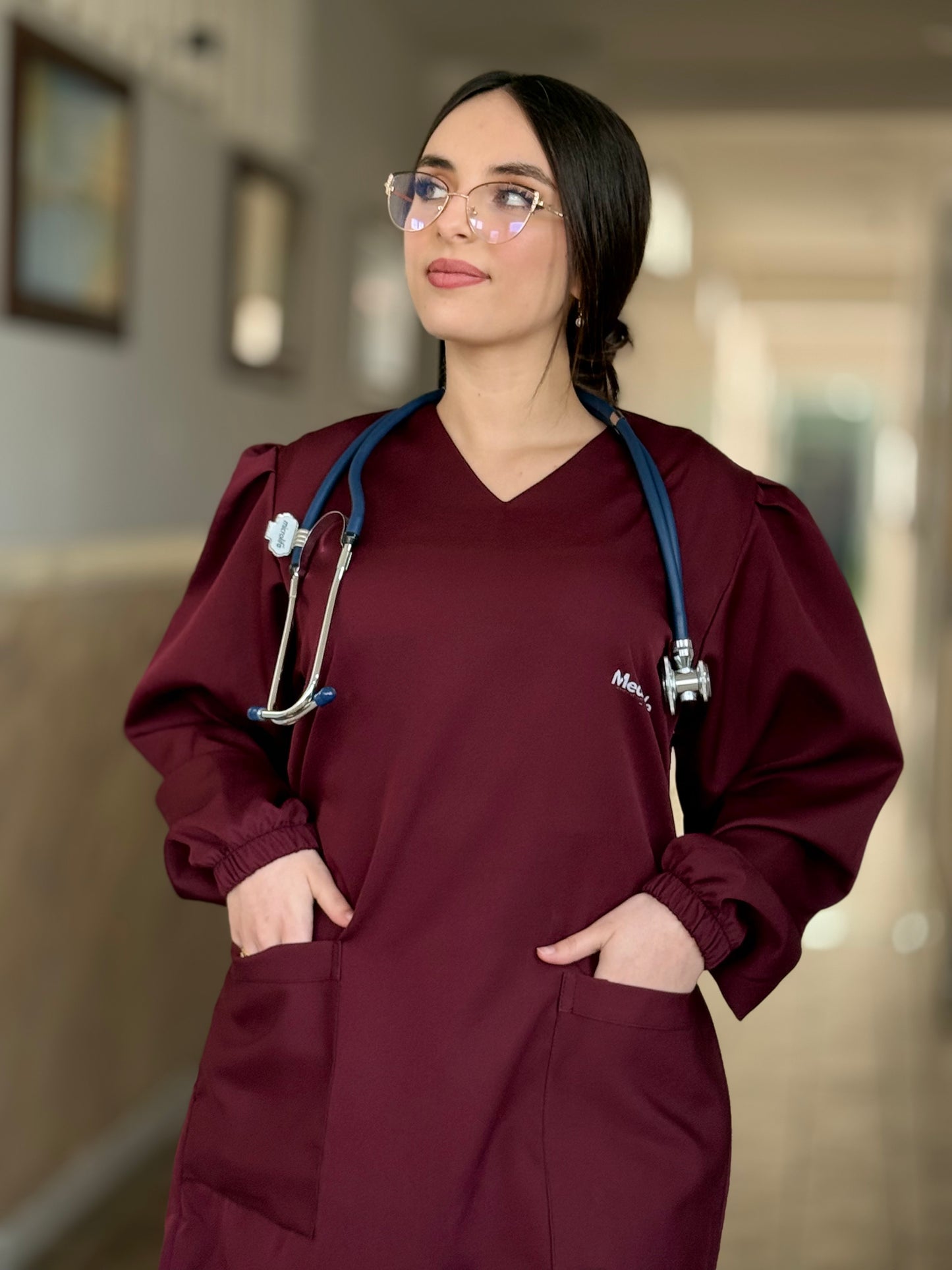 TENUE MEDICALE  MOYENNE GRENAT - COLLECTION SERENA