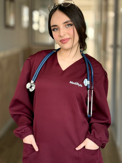 TENUE MEDICALE  LONGUE GRENAT - COLLECTION SERENA