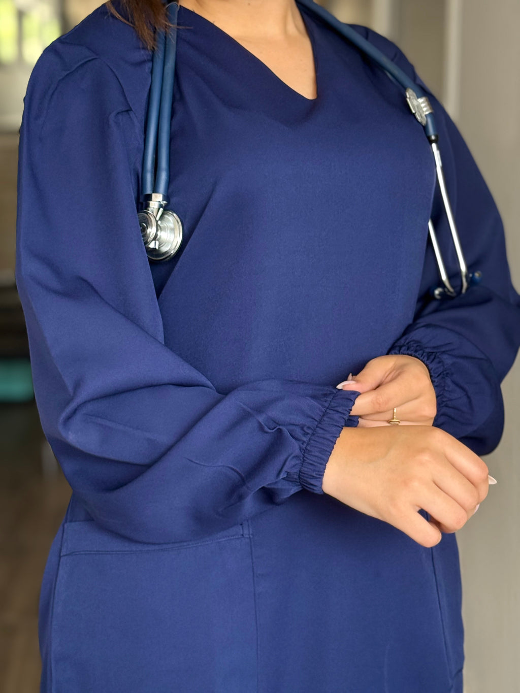 Tenue médicale pour femme - Blue nuit (Modèle longue)