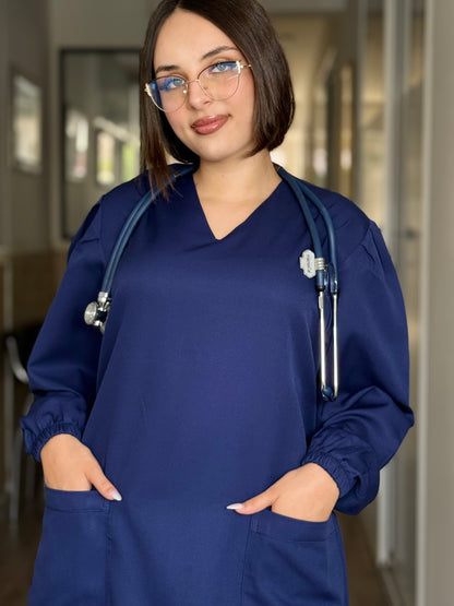 Tenue médicale pour femme - Blue nuit (Modèle longue)