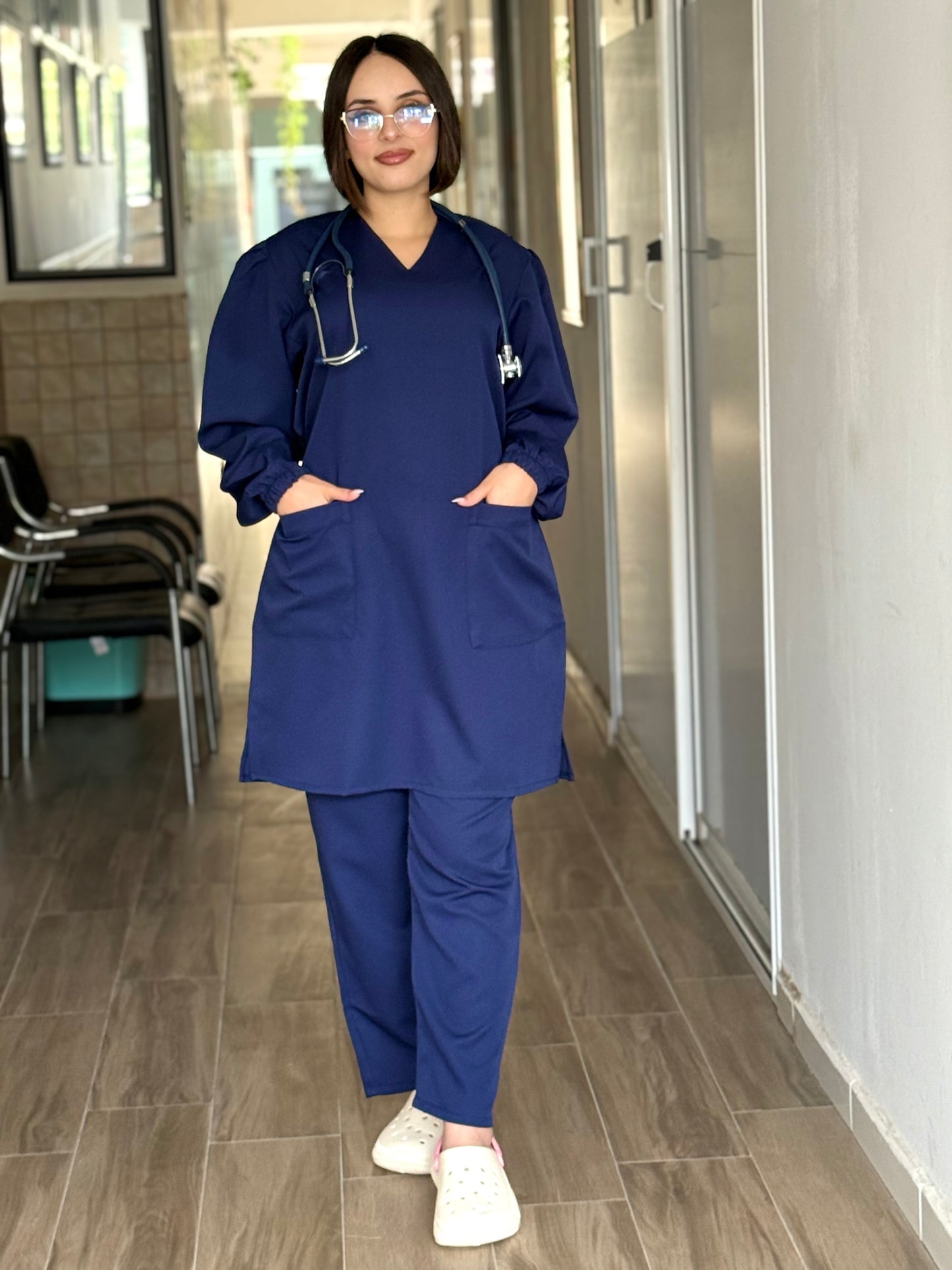 Tenue médicale pour femme - Blue nuit (Modèle moyenne)