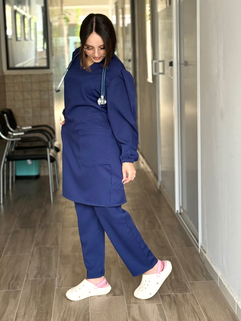 Tenue médicale pour femme - Blue nuit (Modèle moyenne)