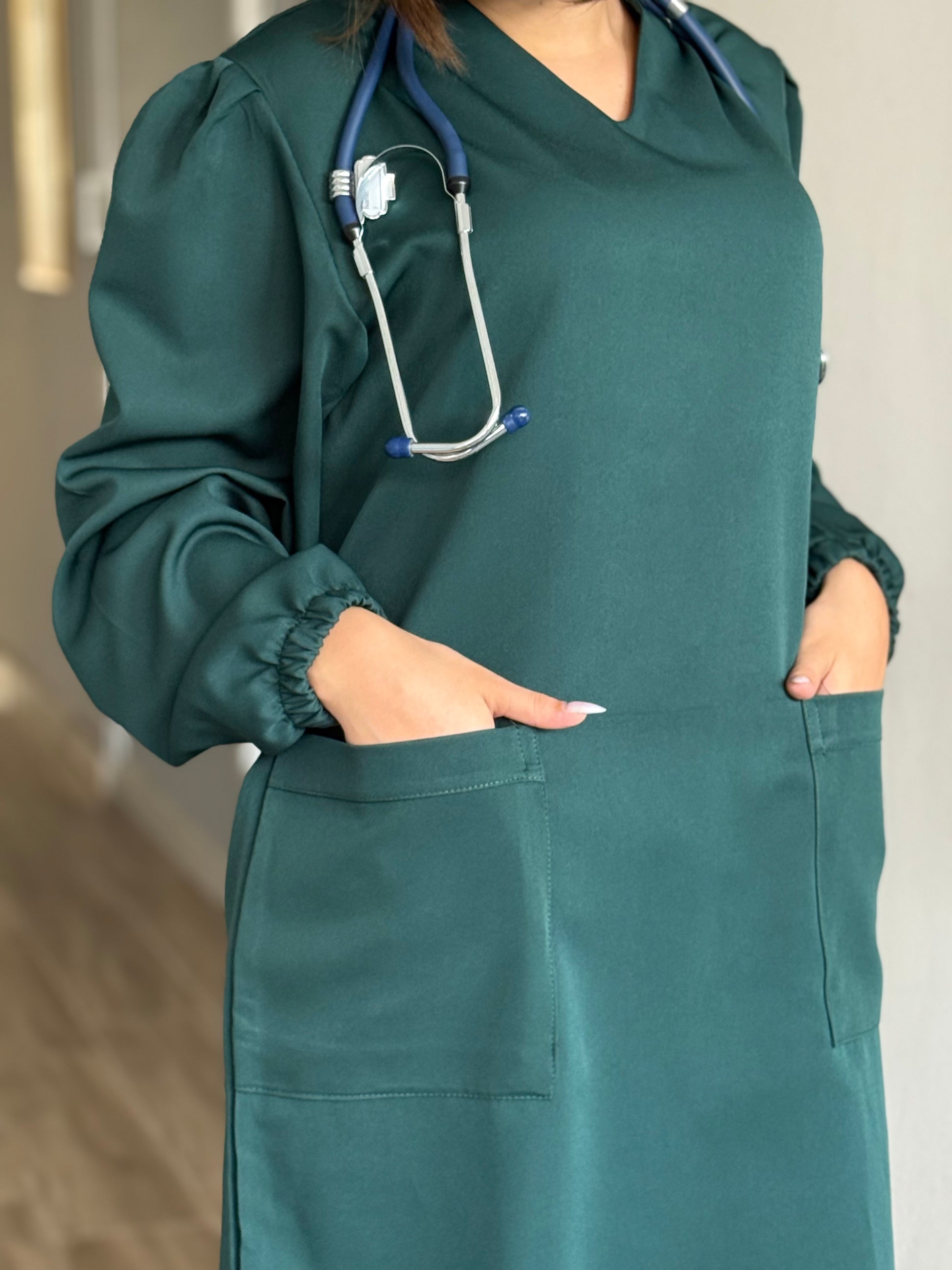 Tenue médicale pour femme - Vert Bouteille (Modèle moyenne)