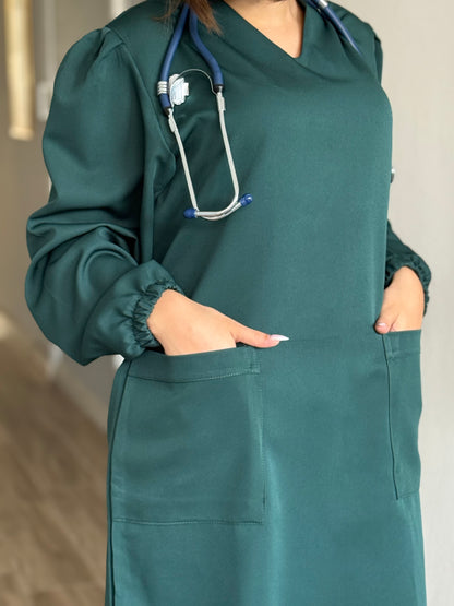 Tenue médicale pour femme - Vert Bouteille (Modèle moyenne)