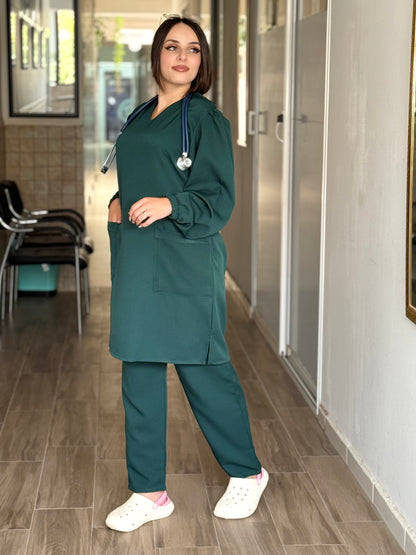 Tenue médicale pour femme - Vert Bouteille (Modèle moyenne)