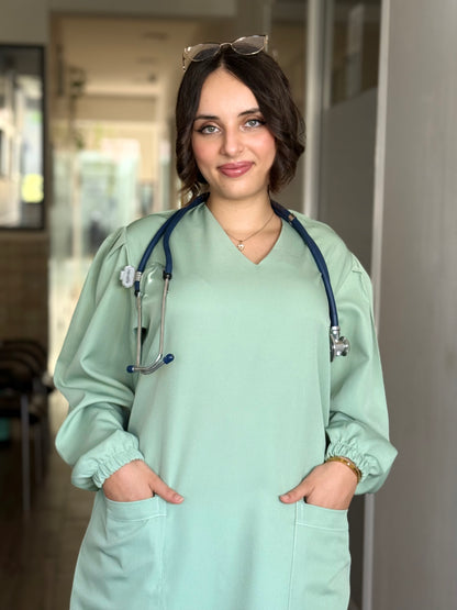 TENUE MEDICALE  LONGUE VERT CLAIR - COLLECTION SERENA