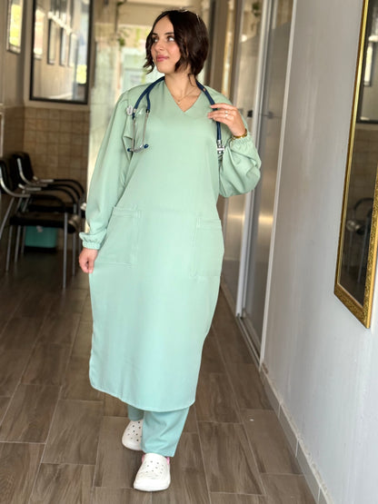 TENUE MEDICALE  LONGUE VERT CLAIR - COLLECTION SERENA