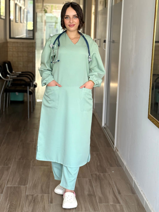 TENUE MEDICALE  LONGUE VERT CLAIR - COLLECTION SERENA