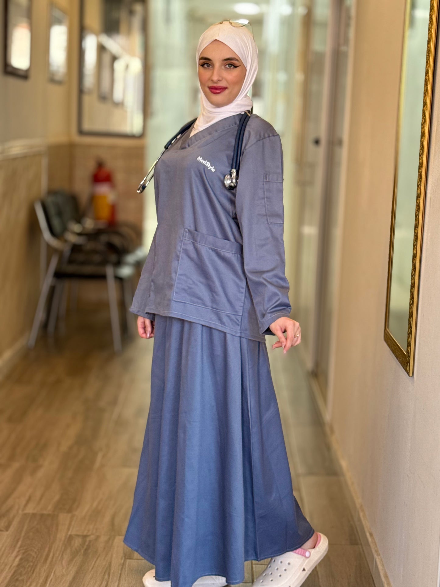 TENUE MEDICALE JUPE - GRIS