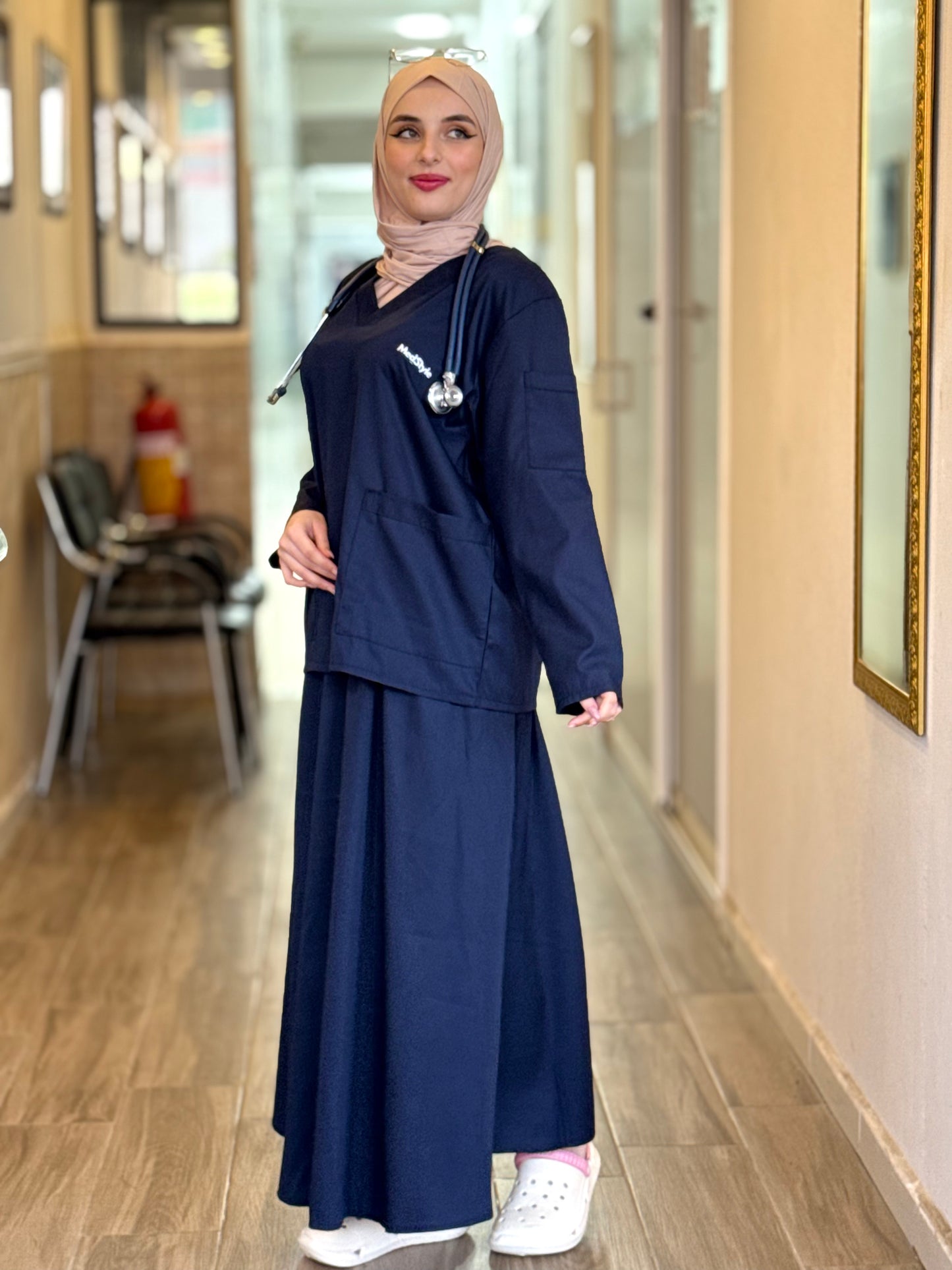 TENUE MEDICAL JUPE - BLEU NUIT