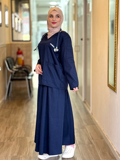 TENUE MEDICAL JUPE - BLEU NUIT