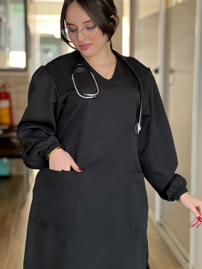 Tenue médicale pour femme - Noir (Modèle moyenne)