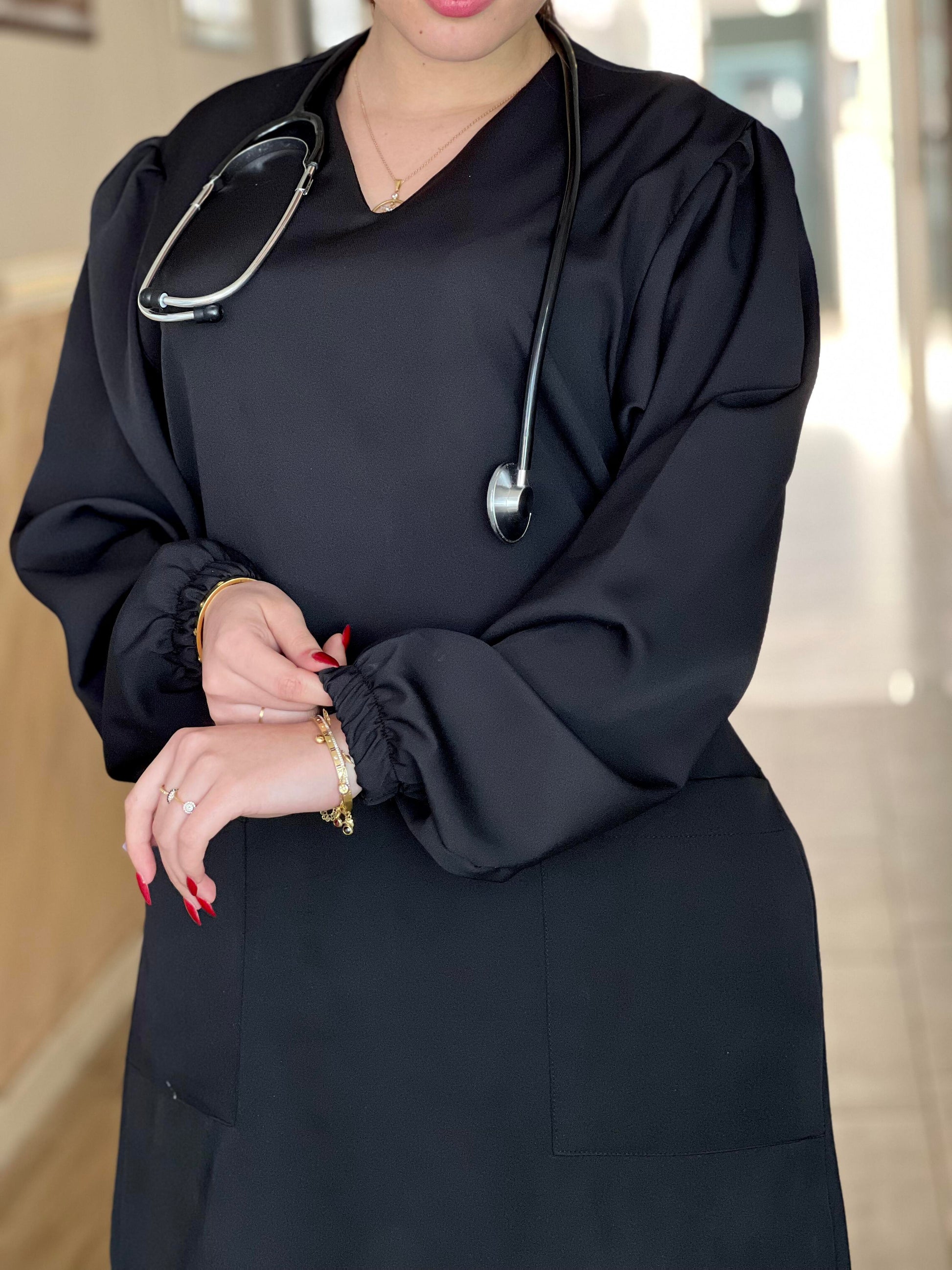 Tenue médicale pour femme - Noir (Modèle moyenne)