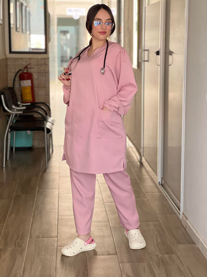 Tenue médicale pour femme - Rose (Modèle moyenne)