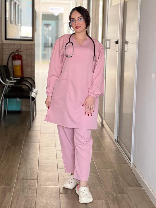 Tenue médicale pour femme - Rose (Modèle moyenne)