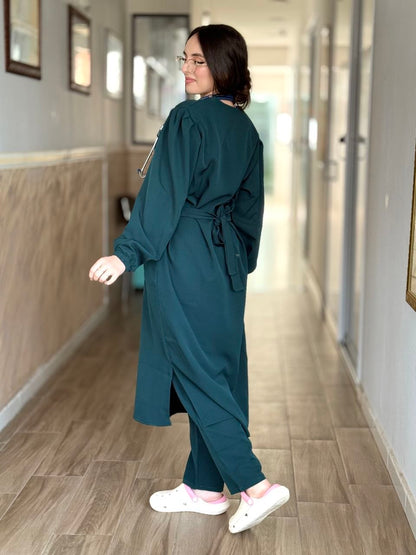 TENUE MEDICALE  LONGUE VERT BOUTEILLE - COLLECTION SERENA