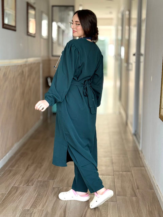 TENUE MEDICALE  LONGUE VERT BOUTEILLE - COLLECTION SERENA